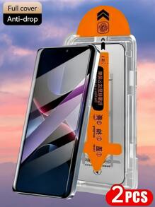 2pcs Dust-Free Installation Tempered Glass Screen Protector Compatible With 16 15 14 Plus 13 12 11 Pro Max Protector Oleophobic Coating One Click Easy Past