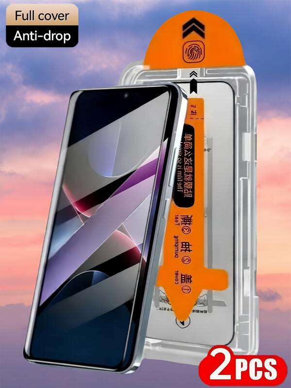 2pcs Dust-Free Installation Tempered Glass Screen Protector Compatible With 16 15 14 Plus 13 12 11 Pro Max Protector Oleophobic Coating One Click Easy Past