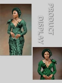 1 件女士纯色多层装饰发带，适合婚礼、聚会和节日礼物