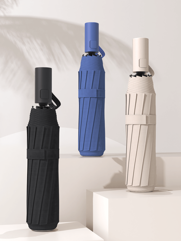 Unisex Automatic Umbrella With 16 Reinforced Ribs, Foldable, Portable, Durable Anti-UV Sunscreen Umbrella For Sunny & Rainy Day