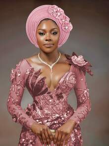 1 件女士纯色多层装饰发带，适合婚礼、聚会和节日礼物