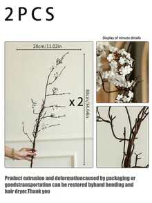 1支/2支人造樱花藤蔓花束，适用于家居、餐厅、卧室、花瓶装饰、节日生日派对、婚礼场地装饰、情人节礼物、新年DIY材料、仿真植物