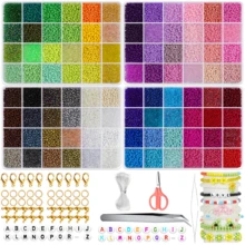 1 Set Of 4 Dual Colored Bead Mix Set With Accessories, Suitable For DIY Bracelet, Necklace, And Waist Belt Decorations For Mother's Day, Easter, School Events, And Weddings - DIY Supplies - View 5