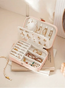 Multi-Color Minimalist Portable Jewelry Box, Travel Bracelet Earrings Necklace Organizer