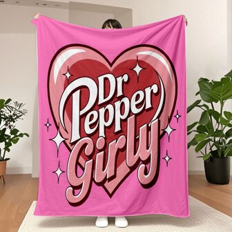 Soft & Warm Flannel Throw Blanket - Versatile For Sofa, Bed, Office, Camping | All-Season Cozy Nap Blanket With Unique Dr. Pepper Print