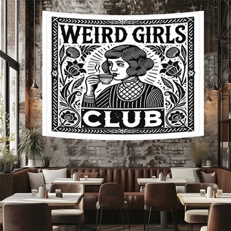 1pc Vintage Girl Tapestry Set Weird Art Wall Polyester Tapestries Wall Hanging With 79*58 Inches Flag For Room Decor Gifts For Men Women Included Free Installation Package