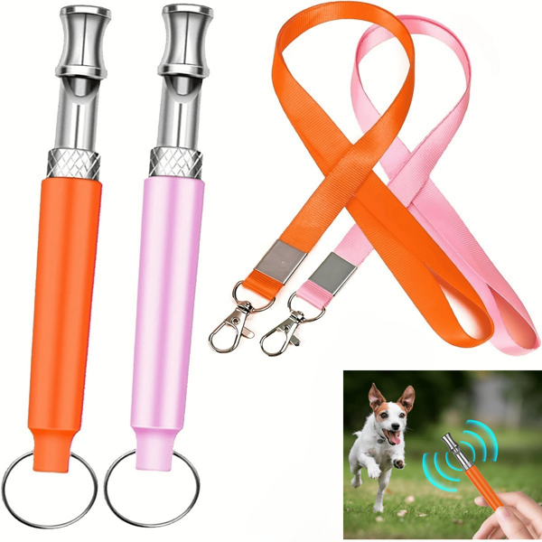 1 paquete de silbato de perro ultrasónico ajustable - Herramienta de entrenamiento para dejar de ladrar y de recuperación, con cordón para el entrenamiento profesional de perros