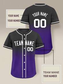 Custom Baseball Jersey For Men Women Personalized Printed Baseball Jersey For Game Training Baseball Shirts - Purple - View 1
