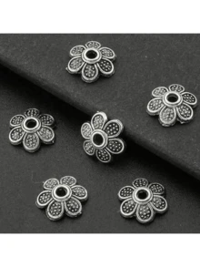 50pcs/100pcs /200pcsFour-Leaf Clover Bead Caps - Zinc Alloy Spacer Beads For DIY Jewelry Making, Earrings, Necklaces, Bracelets - Craft Supplies - Ancient Silver - View 11