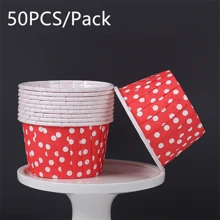 50pcs Polka Dot Paper Cupcake Cups - Heat Resistant, Oil-Proof Baking Cups Suitable For Cupcakes And Desserts, Great For Christmas, Halloween, Easter And Thanksgiving Holidays