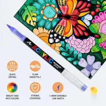 GuangNa Set di 168 marcatori acrilici liquidi diritti - inchiostro ad alta capacità, colore uniforme, impilabile, punta morbida, forniture per ufficio, pittura artistica, per pittura di fai da te su roccia, legno, plastica, tessuti. Adatto per pittura artistica professionale. Confezione regalo bella e adatta come regalo.