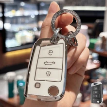 Car Key Case Cover With Keychain For VW For Golf 7 For Tiguan For SEAT For Ateca For Leon For Ibiza For Skoda For Octavia Fob Shell Accessories Gift Souvenir Car Accessories Bag Charm Backpack For School Cute Goth Y2k - Multicolor - View 23