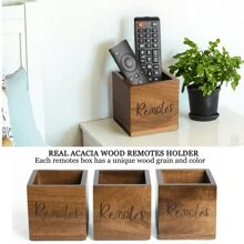 1 pieza Soporte para control remoto, Soporte para control remoto de TV, Organizador de controles remoto para mesa, Caja de madera para controles remoto para mesa de noche, sala de estar, organizador de medios para dormitorio
