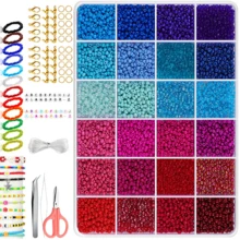 1 Set Of 4 Dual Colored Bead Mix Set With Accessories, Suitable For DIY Bracelet, Necklace, And Waist Belt Decorations For Mother's Day, Easter, School Events, And Weddings - DIY Supplies - View 2