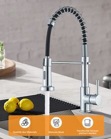 Kitchen Sink Faucet 360° Swivel Pull Down Sprayer Kitchen Faucet Single Hole Single Handle Kitchen Faucet - Chrome - View 6