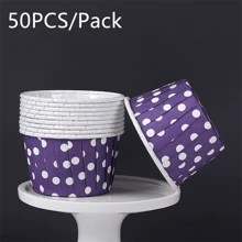 50pcs Polka Dot Paper Cupcake Cups - Heat Resistant, Oil-Proof Baking Cups Suitable For Cupcakes And Desserts, Great For Christmas, Halloween, Easter And Thanksgiving Holidays