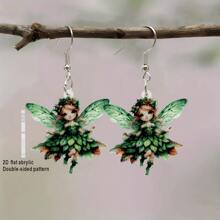 1 Pair 2D Charming Fairy Acrylic Pendant Earrings. Please Note That There May Be Slight Color Differences Between The Actual Product And The Image Due To Lighting And Angle Of Photography.