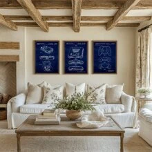 1 peça/3 peças pôsteres de artes de parede, projeto de controle de jogo vintage, patente, pôster de jogo legal, pintura em tela, arte de parede, adequada para sala de estar, decoração de sala de jogos familiar, sem moldura/emoldurada