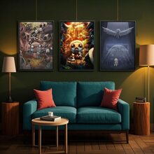 1pc/3PCS Wall Arts Posters Modern Classic Popular Roguelike Game "Isaac's Union" Poster Print Canvas Painting Wall Art Pictures Home Modern Game Room Decoration, Frameless/Framed ,Wall Art With Frame