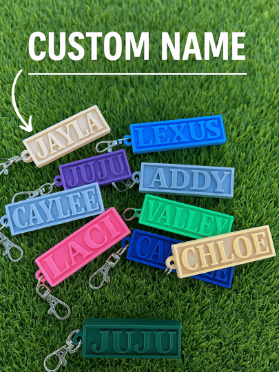 1 Piece Customizable Name Keychain Or Zipper Pull, Choose Your Color And Name!