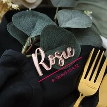 Personalized Acrylic Wedding Place Cards - Laser Cut Names,Custom Acrylic Wedding Place Cards - Elegant Name Tags For Seating And Table Decor, Gold Mirror Place Cards Wedding Place Names Custom Laser Cut Names Tags Acrylic Wedding Cards Table Decor Luxury Wedding Custom Name Tags,Perfect For Parties And Events, - Wedding Name Tags - View 9