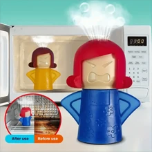 1pc Angry Mommy Microwave Cleaner, Reusable Plastic Oven Steam Deodorizer, Medium Hardness, No Electricity Needed, Suitable For Kitchen, Bathroom, Car, Bedroom Odor Elimination And Household Appliance Cleaning, Microwave Interesting