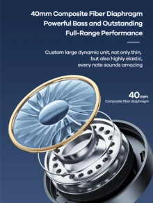 Bluetooth Headphones With 40mm Large Dynamic Drivers, Adjustable Angles, Comfortable Wearing, Lightweight & Portable - Multicolor - View 8