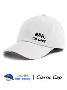 1 Stück Baseballkappe mit Aufdruck "NAH. I'M GOOD", klassischer, lässiger und stilvoller Vintage Soft Schweißband, verstellbare Größe, leicht, Sonnenschutz, vielseitig verwendbar, Vintage-Schirmmütze, geeignet für Outdoor-Sport, Alltag, Partys, Urlaub, perfektes Geschenk für Familie und Freunde