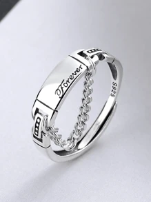 1pc 925 Sterling Silver Vintage Knot Adjustable Ring, Suitable For Both Men And Women, High Quality Jewelry To Match Daily Outfits