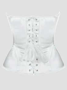 Top corset alargado de vientre de puro blanco, elegante y sencillo, adecuado para bailes, festivales de música y uso diario