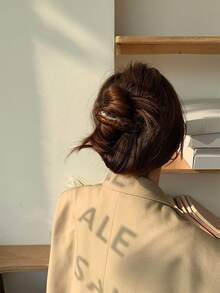 1pc/4pcs/6pcs High Quality Fashion Hair Clips, Spring Clamps, Large French Style Hair Clips For Girls, Hair Accessories, Shiny Oval Arch Hair Clips, Head Accessories - Multicolor - View 4