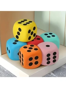 6pcs Soft Foam Dice For Fun - Ideal Gift For Birthday, Party Games (Random Color) - Multicolor - View 4