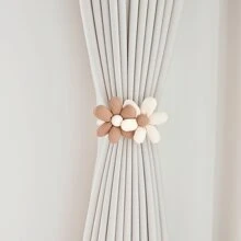 1 pièce Serre-rideaux de fenêtre floral et minimaliste de bande dessinée, fixation de rideau créative sans perceuse, corde de fixation de moustiquaire 3D convenable pour usage domestique