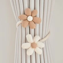 1 pièce Serre-rideaux de fenêtre floral et minimaliste de bande dessinée, fixation de rideau créative sans perceuse, corde de fixation de moustiquaire 3D convenable pour usage domestique