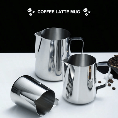 1pc Stainless Steel Milk Frothing Pitcher For Coffee Art School Supplies Back To School