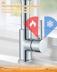 Kitchen Sink Faucet 360° Swivel Pull Down Sprayer Kitchen Faucet Single Hole Single Handle Kitchen Faucet - Chrome - View 5