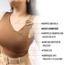 Cropped Blouse Buckle Ribbed Women's Modern  Elegant Casual Asymmetrical Military Green Mother's Day Valentine's Day - 軍綠色 - 查看 4