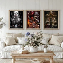 1pc/3PCS Wall Arts Posters Modern Classic Popular Roguelike Game "Isaac's Union" Poster Print Canvas Painting Wall Art Pictures Home Modern Game Room Decoration, Frameless/Framed ,Wall Art With Frame