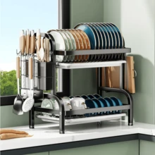 Escurridor de platos 2 niveles Yimex - Negro - Ver 1