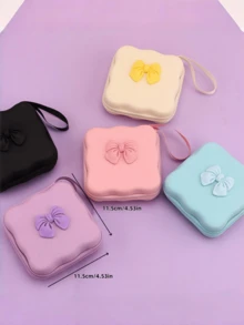 1pc Data Cable Organizer Pouch, Hard Disk Charger Phone Charging Cable Portable Small Change Purse - Multicolor - View 3