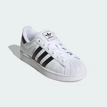 Adidas Originals Superstar II Shoes For Women, Shell-Toe Casual Activewear Sneaker For Daily Wear, Minimalist Low Top Sneaker For School And Workday Chic, Color Block Sneaker For Women's Fall Outfits, Black And White Shoe For Skate Outfits - 雲白 / 核心黑 / 雲白色 - 查看 9