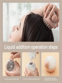 1 pieza Cepillo multifuncional con dispensador de líquido para champú y gel de baño - Apto para masaje del cabelludo - Herramienta y accesorios para el cuidado del cabello y el baño, cepillo, aseo de mascotas, recogedor de cabello, de vuelta al colegio