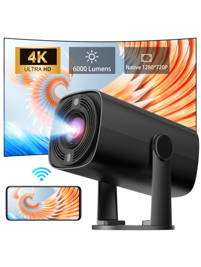 K2N-Miniプロジェクター 4K対応 | 270°回転 自動台形歪み補正