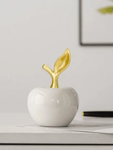 1pc Simple Apple Shaped Desktop Centerpiece White Creative Bohemian Style Crafts Suitable For Friends Gifts/Desktop Office Home Decor - Multicolor - View 2