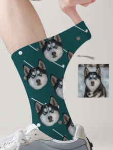 1 Pair Custom Face Socks, Custom Photo Sock, Custom Printed Socks, Personalized Funny Face Socks, Custom Picture Socks, Put Any Face On The Socks, Anniversary Gift, Valentine Gift, Birthday Gift, Wedding Gift, Mother's Day Gift, Father's Day Gift, Best Friend Gift, Gift For Mom/Dad, Gift For Girlfriend/Boyfriend, Gift For Her/Him - Multicolor - View 8