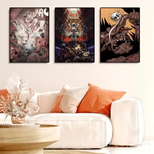 1pc/3PCS Wall Arts Posters Modern Classic Popular Roguelike Game "Isaac's Union" Poster Print Canvas Painting Wall Art Pictures Home Modern Game Room Decoration, Frameless/Framed ,Wall Art With Frame