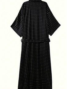 New Stylish Men's Casual Sleepwear Robe, Ditsy Floral, Minimalist Design, Tie-Waist, Made Of Woven Fabric