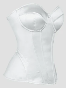 Top corset alargado de vientre de puro blanco, elegante y sencillo, adecuado para bailes, festivales de música y uso diario