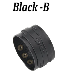 Yanxyad Black Punk Rock Style Three Layered Bracelet Wide PU Leather Wristband Bracelet For Men Women, Punk Leather Cuff Bracelet, Vintage Braided Leather Wristband Women Men Bracelet Sets