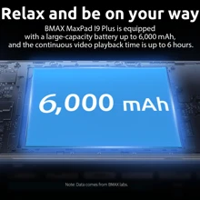BMAX MaxPad I9 Plus (2025 NEW) Android 15 , 10.1" 1280*800 IPS Tablet, RK3562 Quad-Core 2.0GHz, 12GB RAM (4GB+8GB Expand), 64GB ROM, 802.11AX Wireless Connection, 2MP+5MP Dual Camera, 6000mAh Battery , Type-C, G-Sensor (No Adapter)